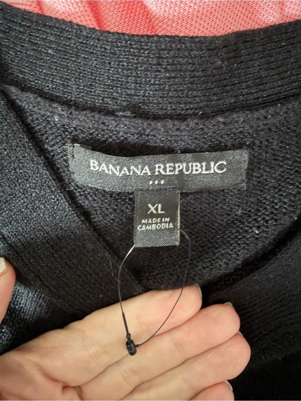Banana Republic Factory Black Ramie Blend V Neck Sweater Tank Top XL - Picture 4 of 6